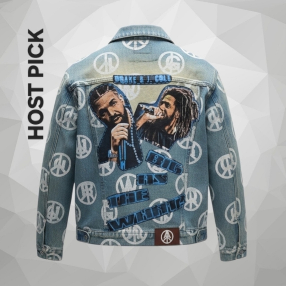 Unisex Drake & J. Cole Upcycled Denim Jacket -- HOST PICK